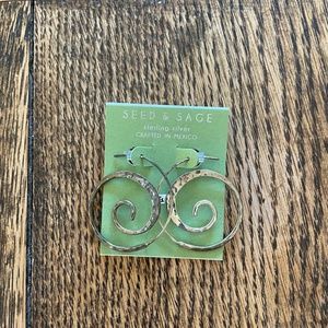 Silver swirl earrings